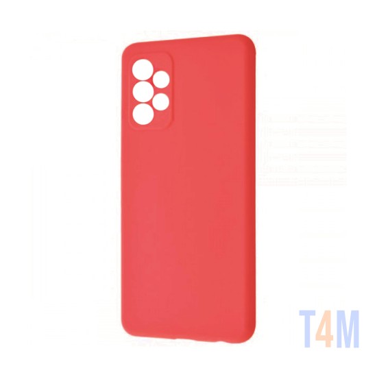 Capa de Silicone com Moldura de Câmera para Samsung Galaxy A52 5g Vermelho